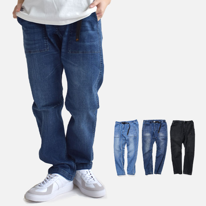 【2025春夏新作】 ロックス ボトムス パンツ デニム ストレッチ デニムパンツ ロングパンツ ベイカーパンツ クライミングパンツ ベイカーポケット デニムファティーグパンツ　RXMS191008