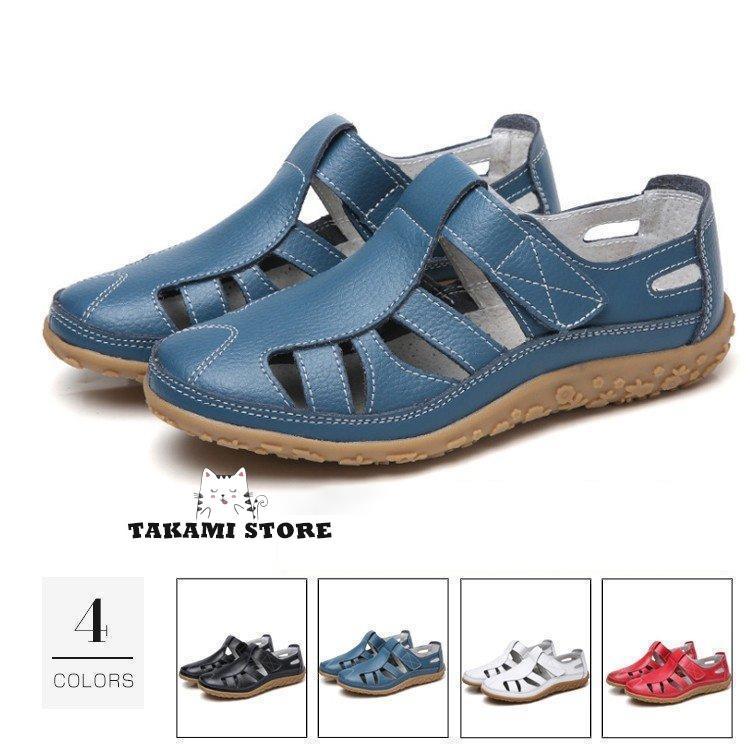 パンプス　レディース革靴　女性　フラット　春夏秋冬　オーシーズン　本革 マジックテープ 疲れない　履きやすい　革靴　シューズ　歩きやすい　 婦人靴