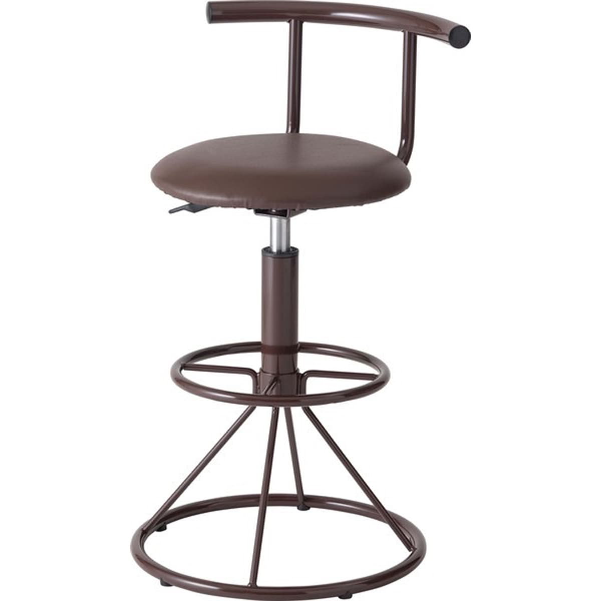 キリク キッチンハイチェア PC-105BR PC-105WH ブラウン 茶 ホワイト 白 ２色 カウンターチェア ハイスツール 回転式 昇降機能付 足置き付 ソフトレザー 椅子 インテリア 家具 お
