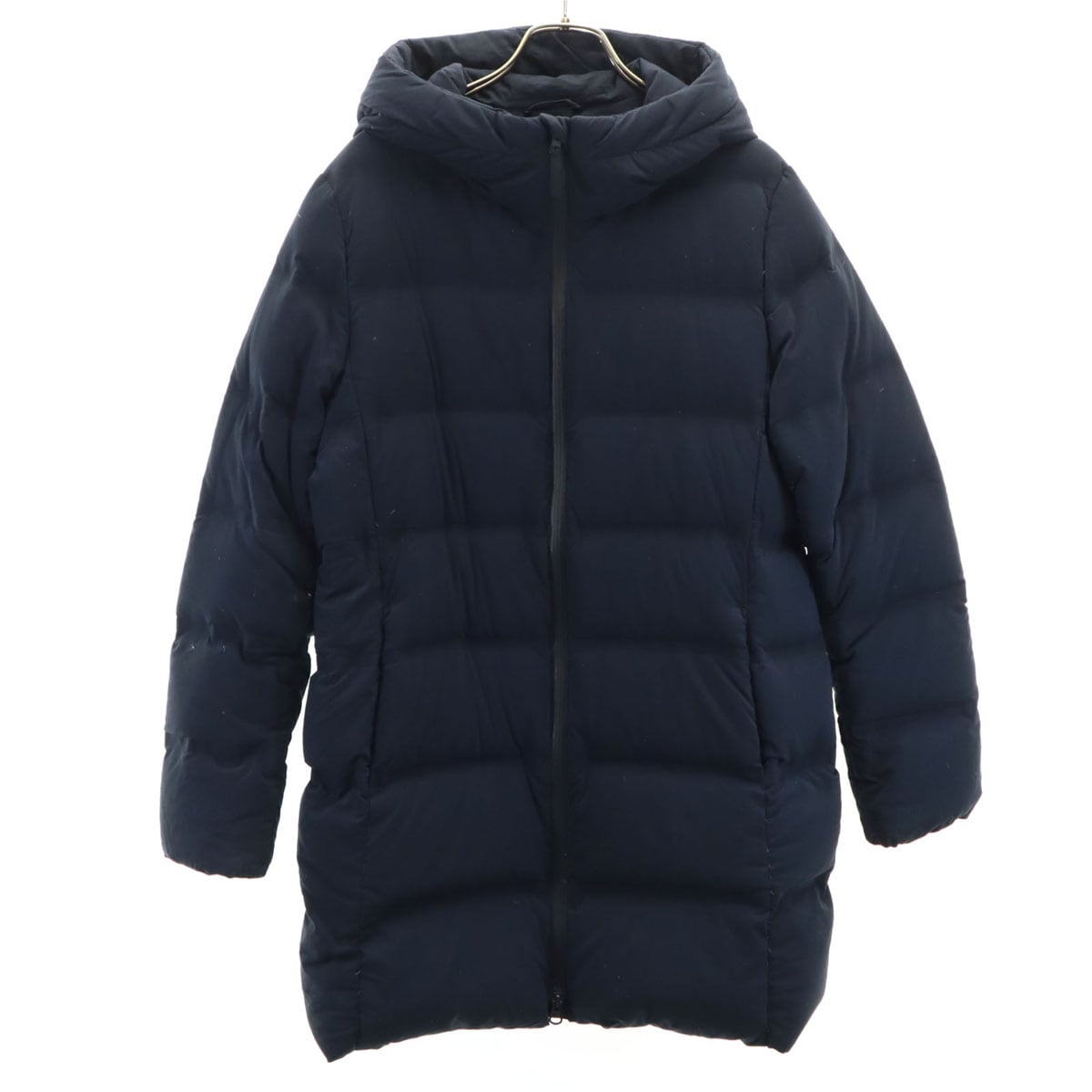 シームレス ダウンジャケット L ネイビー レディース 古着