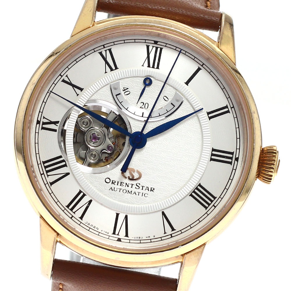 オリエント ORIENT RK-HH0001S/F7R6-UAA0 オリエントスター セミスケルトン パワーリザーブ 自動巻き メンズ _944085【中古】