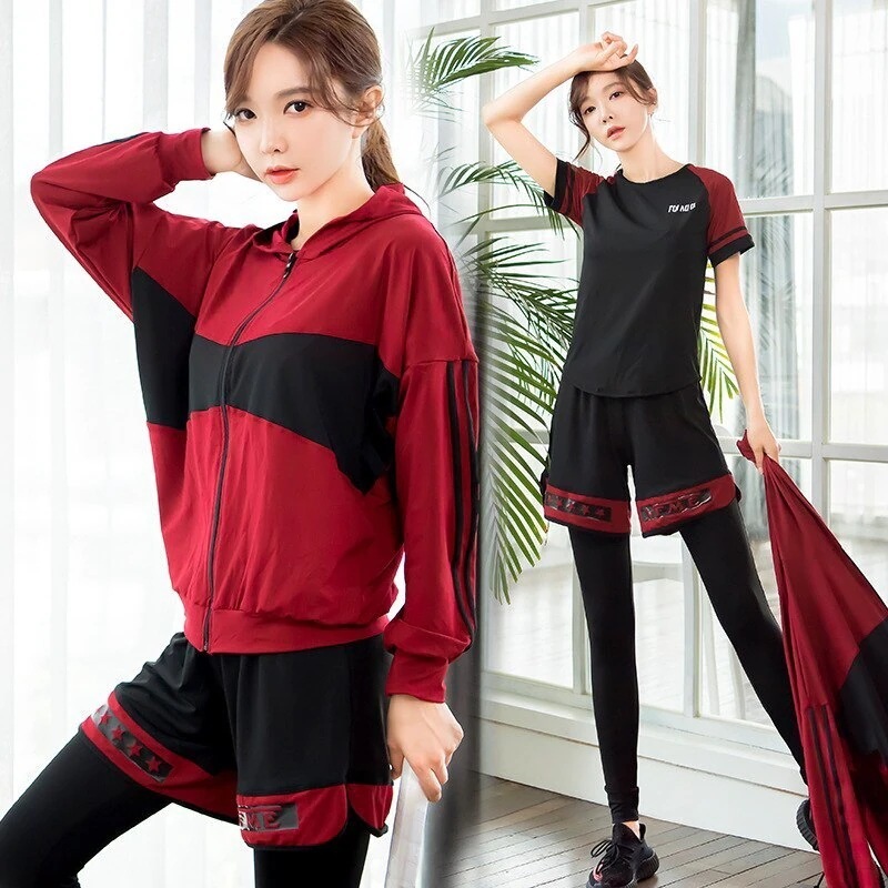 レディース スポーツウェア 上下 セット 5点セット 大きいサイズ ショートパンツ レギンス トップ