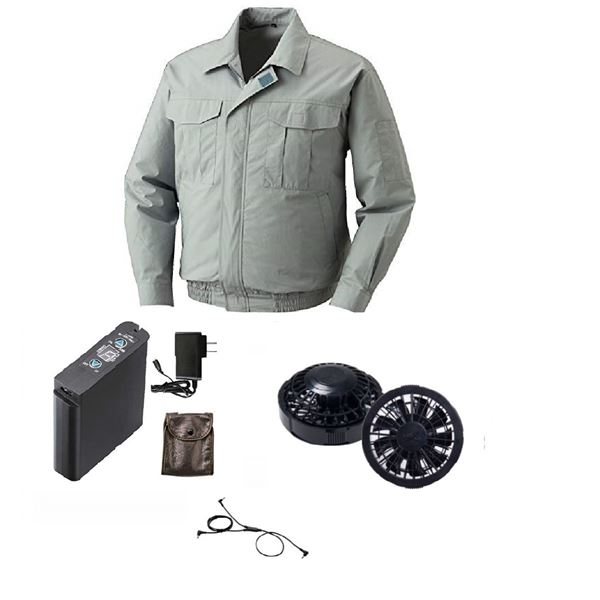 KU90540 空調服 R ポリエステル製長袖ワーク FAN2200B・RD9261・LIPRO2セット モスグリーン 2L 17,920円