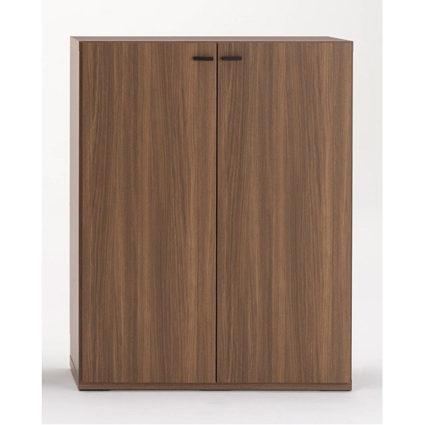 フナモコ リビングシェルフ 扉付き (幅90×高さ113.8cm) リアルウォールナット KFD-90(完成品) 日本製