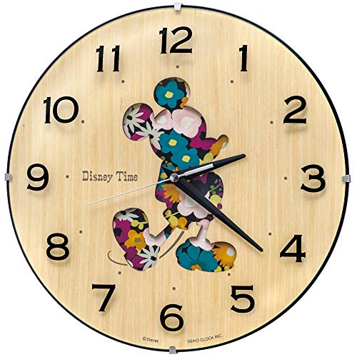 セイコークロック( Clock) 掛け時計 キャラクター ディズニーミッキーマウス アナログ ミッキーフレンズ ディズニータイム 天然色木地 本体サイズ:30.1×30.1×4.7cm FW586B