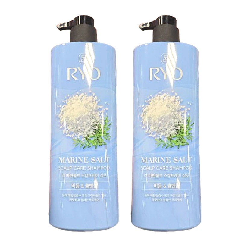【ひんやり爽快＆すっきり洗浄】 マリンソルト スカルプ ケア シャンプー フケ＆クールメントール 750ml 2本セット大容量・デイリー用
