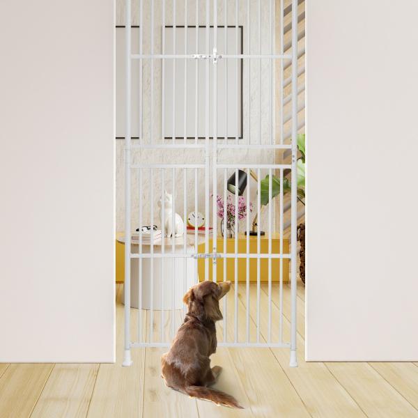 猫 脱走防止柵 ゲート 突っ張り 扉式 高さ調節対応191～255cm 幅85-91cm 猫 脱走防止 玄関 ペットゲート脱走防止 柵 フェンス 飛び出し防止 爆買