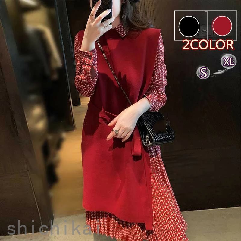 着痩せ 卒業式 通勤 春秋 入学式 上品 ワンピース 新品 通勤 膝丈 30代40代50代 2点セット OL ミニワンピース 着痩せ おしゃれ THOM お洒落 レディース WILLS 長袖 きれいめ