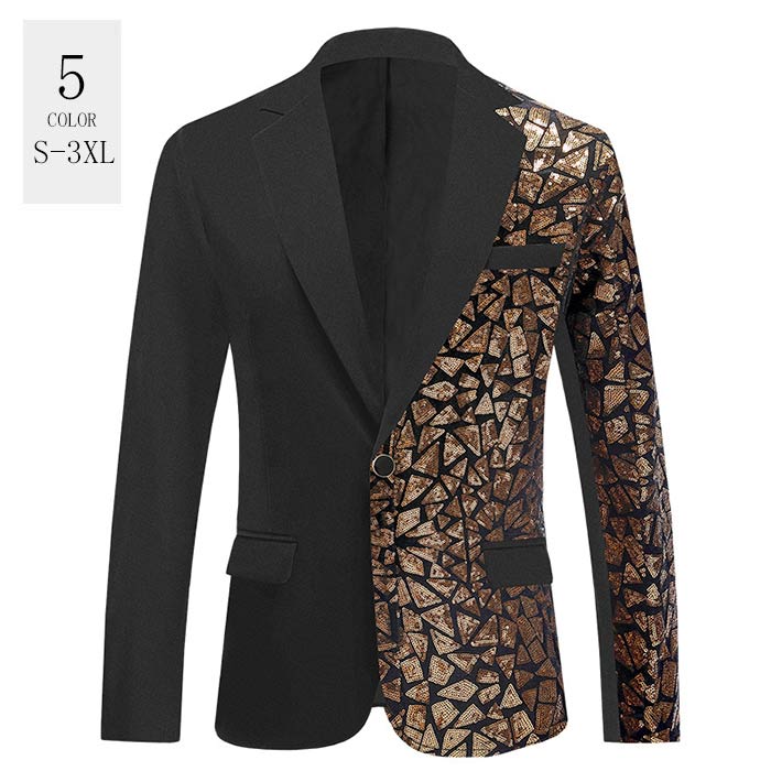 【2025限定SALE】スパンコール ジャケット メンズ ステージ衣装 男性用 スーツジャケット 舞台 ステージ衣装 きらきら スパンコールジャケット 派手 スーツコート おしゃれ パーティー イベン