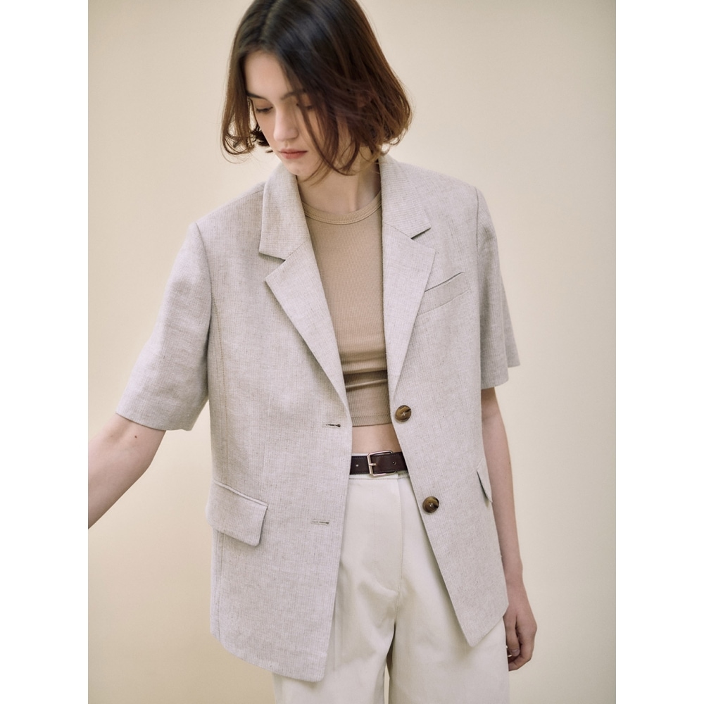 LOEUVRE(ロユーブル) ハーフスリーブリネンジャケット SW2MJ606-91