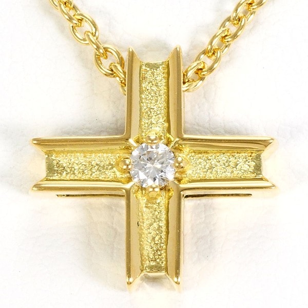 K18 18金 YG ネックレス ダイヤ 0.08 カード鑑別書 ジュエリー 中古