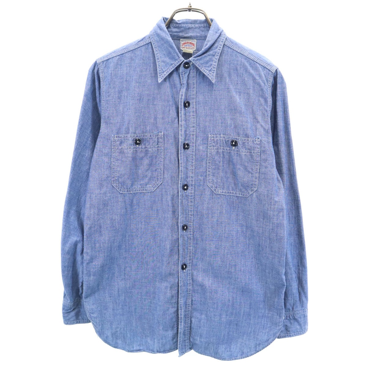 8 HOUR UNION JOE McCOY エイトアワーユニオン ジョーマッコイ 長袖 シャンブレーシャツ 14 ウォッシュブルー メンズ 古着 6,445円