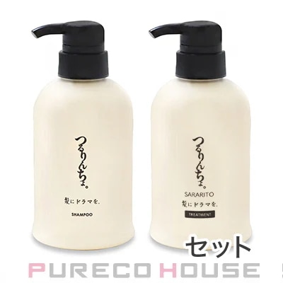 髪にドラマを つるりんちょ 熱処理メニュー用シャンプー 400ml + トリートメント SARARITO 380g 【セット】