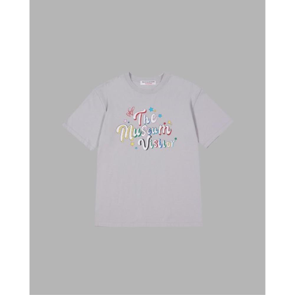 THE MUSEUM VISITOR PARTY GLITTER LOGO TSHIRTS LIGHT GREY