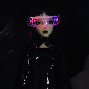 ドール用アクセサリー BJDサイバーパンク発光眼鏡 光っている 撮影道具 SD/70cmサイズ人形通用メガネ