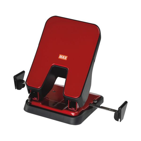 （まとめ）マックス 中空刃 軽あけパンチ スクーバ 50枚穿孔 レッド DP-50T/R 1台 (×3セット)