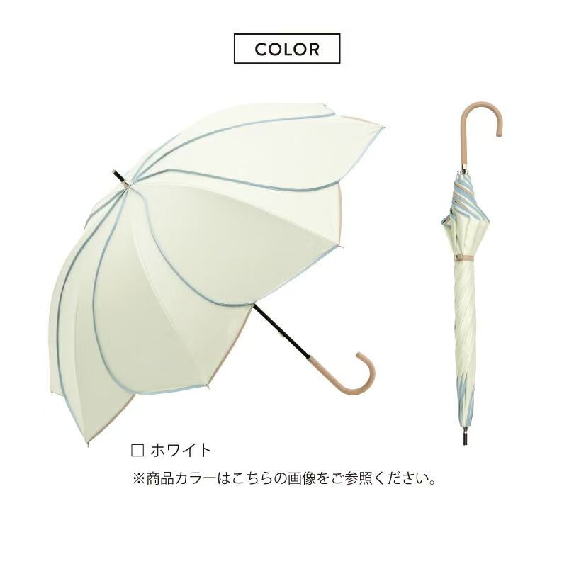 Natural フレラ 花びら傘 おしゃれ 晴雨兼用傘 ジャンプ傘 かさ 通販 傘 Basic グラスファイバー骨 長傘 かわいい レディース カサ ナチュラルベーシック 雨傘 ワンタッチ傘