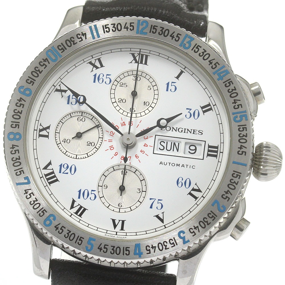 ロンジン LONGINES L2.602.4 リンドバーグ アワーアングル クロノグラフ 自動巻き メンズ 良品 _868641【中古】