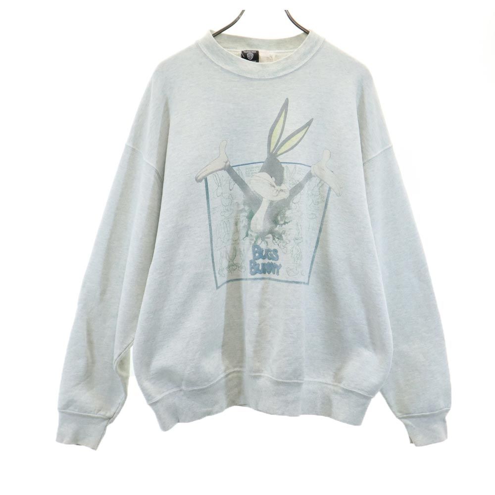 ワーナーブラザース 90s オールド プリント 長袖 トレーナー ホワイト Warner Bros スウェット メンズ 4,959円
