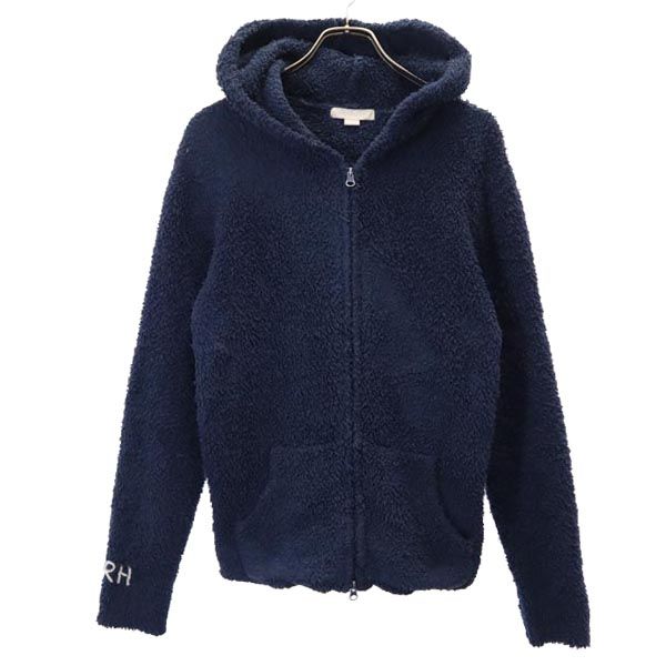 長袖 ボアフリース ジップパーカー M ネイビー メンズ