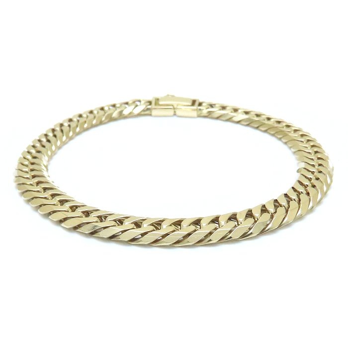 喜平ブレスレット K18YG イエローゴールド 6面 ダブル 20cm 29.7g メンズ/129158【中古】