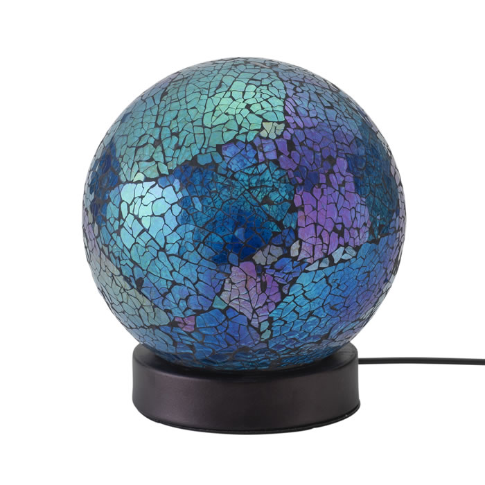 モザイクLEDランプ ボール型 オーロラコバルトブルー I-21480