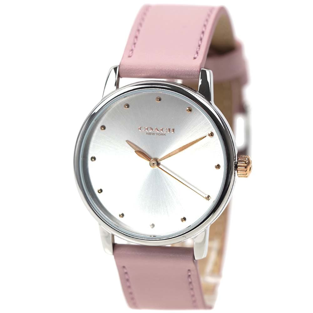[訳ありアウトレット] コーチ 腕時計 レディース グランド ピンク シルバー レザーベルト COACH 14503582