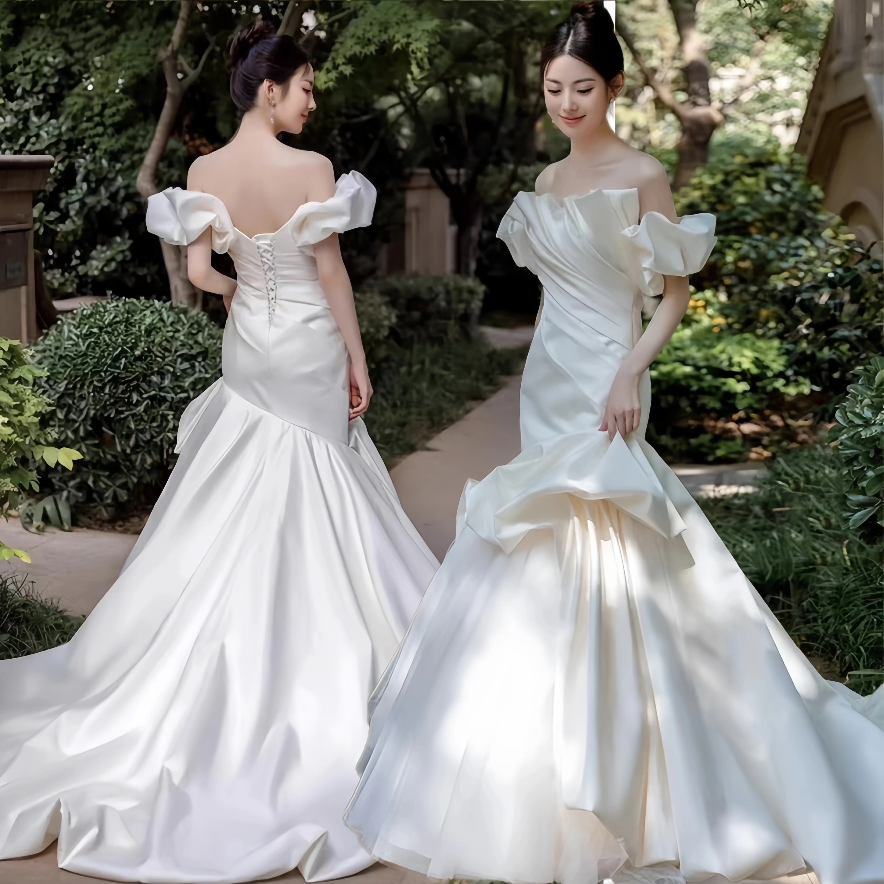 ウェディングドレス 白 ワンピース レディース パーティードレス イブニングドレス マーメイドロングドレス 演奏会 二次会 花嫁 前撮り ブライダル