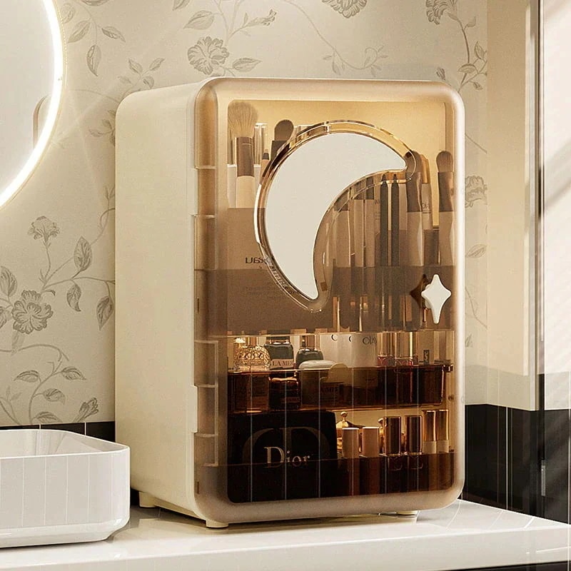 鏡台 クリア 長方形 スキンケア用品 引き出し 防塵 収納 ボックス ファッション デスク 整理し 口紅 収納ケース(ガラス瓶)zkw1154733386