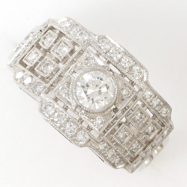 PT950 リング 12.5号 ダイヤ 0.25 SI1 0.33 鑑定書 ジュエリー 中古