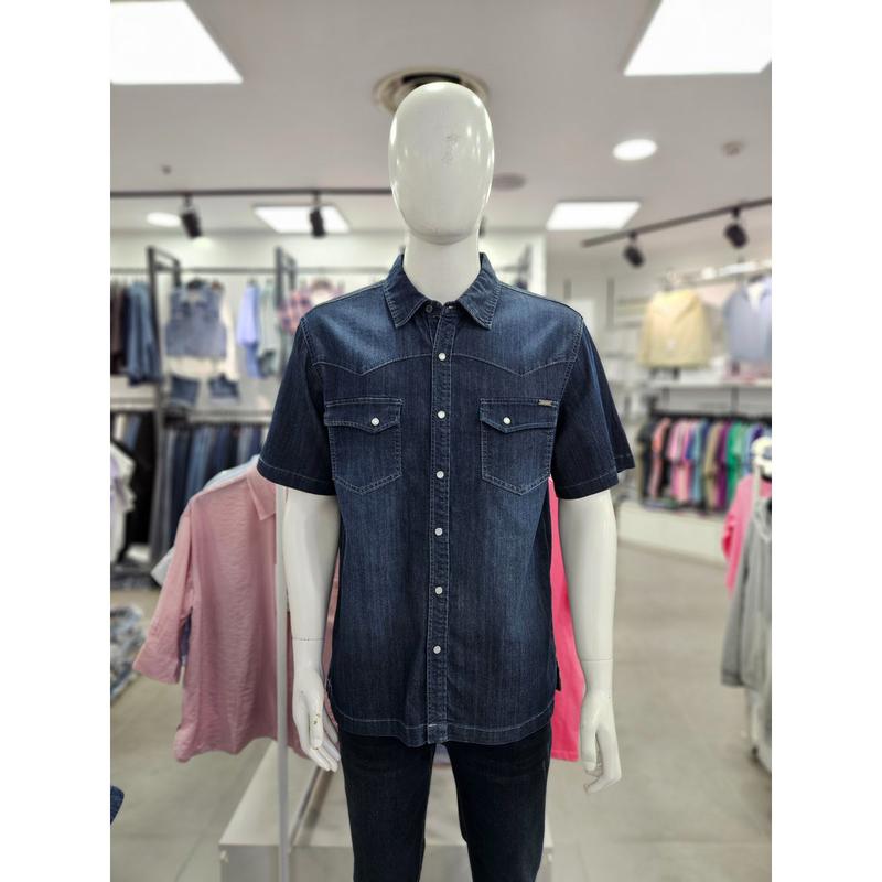 夏の男性用半袖デニムシャツ NSMD32-1