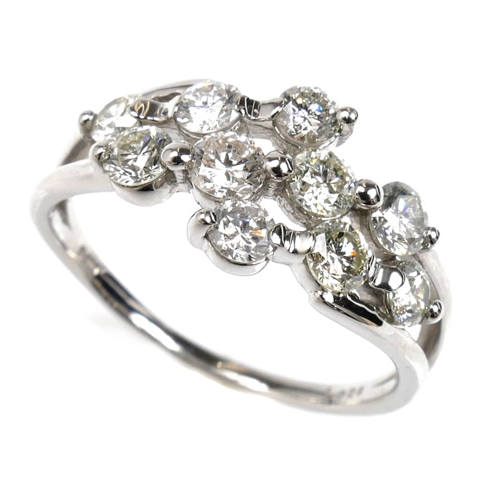 Pt900プラチナ ダイヤ リング・指輪 ダイヤモンド1.028ct 12号 3.6g レディース 中古