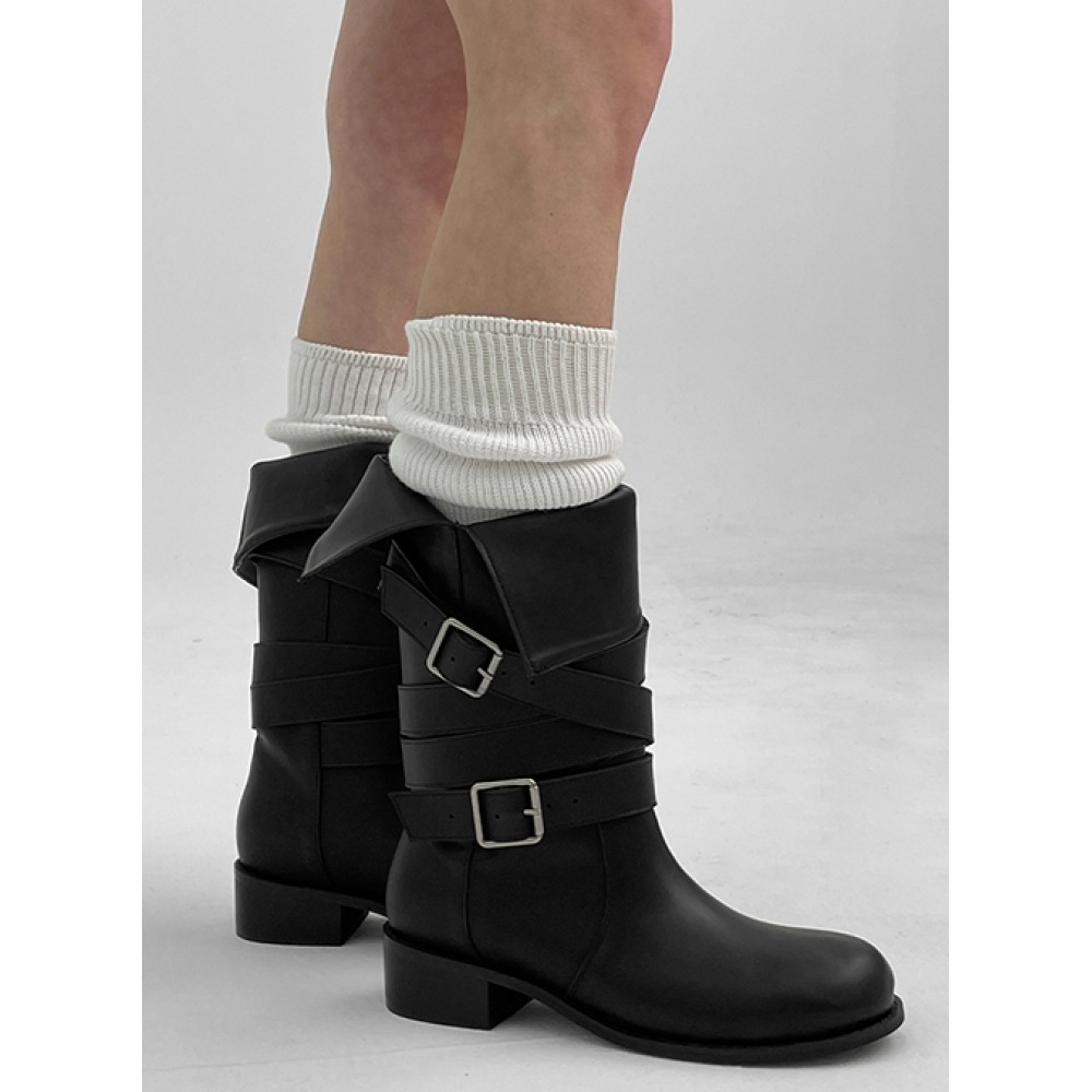 ブラックアップ パーティカン 2WAY バックル ミドルブーツ