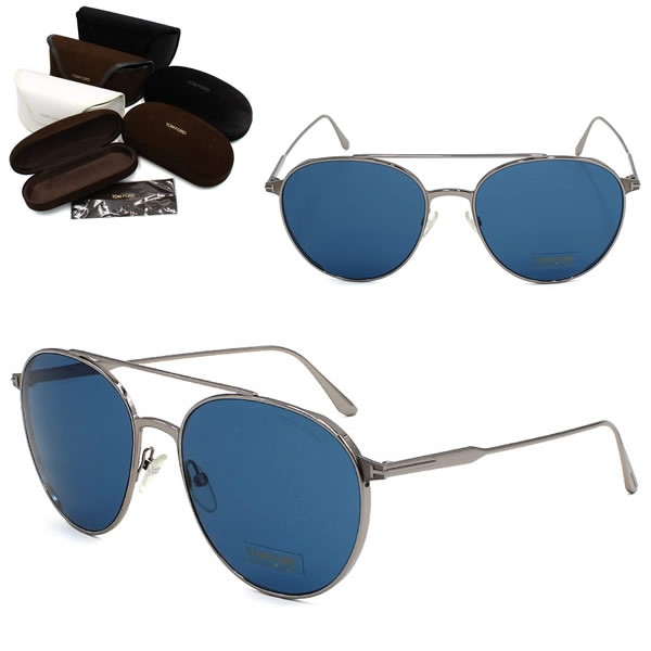 サングラス FT0691/S 14V 58 TF0691 シルバー ブルー ノーズパット メンズ