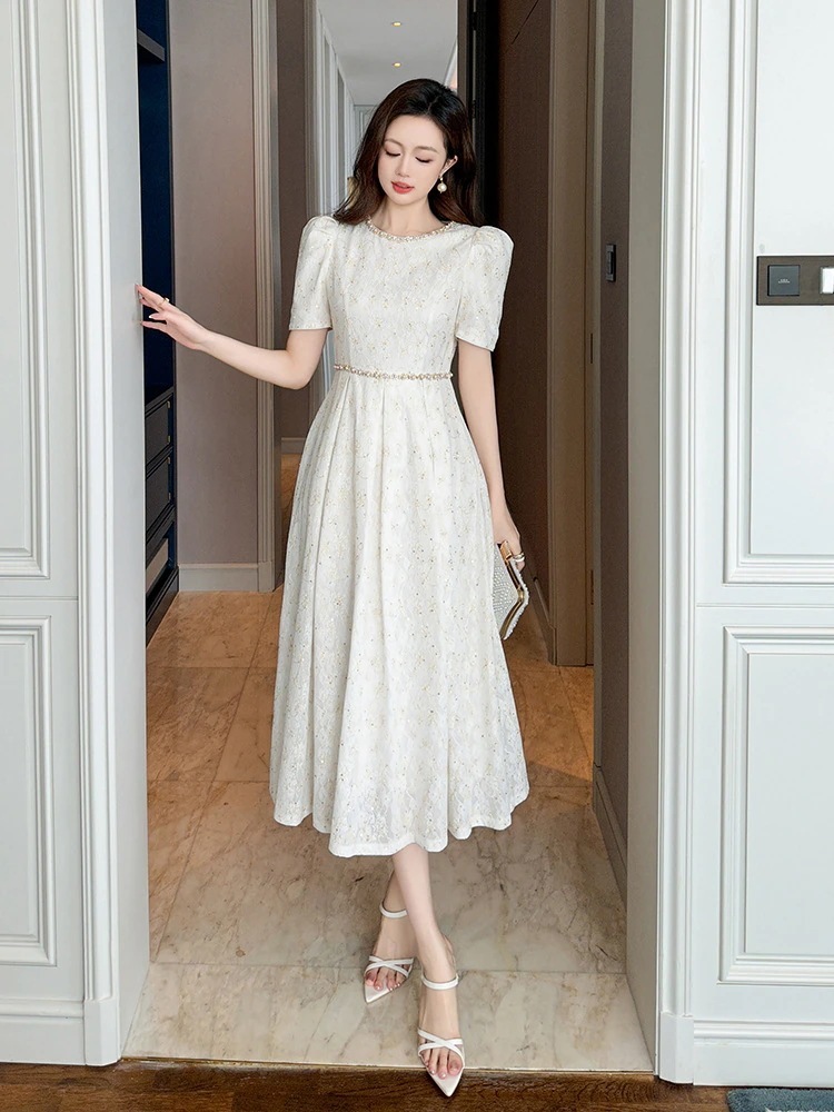 2024夏新品 お姫様 半袖 大きい裾 ドレス パーティー キャバ 大人 同窓会 披露宴 卒業式 結婚式 演奏会 ウェディング 二次会 メガ割30%までに制限