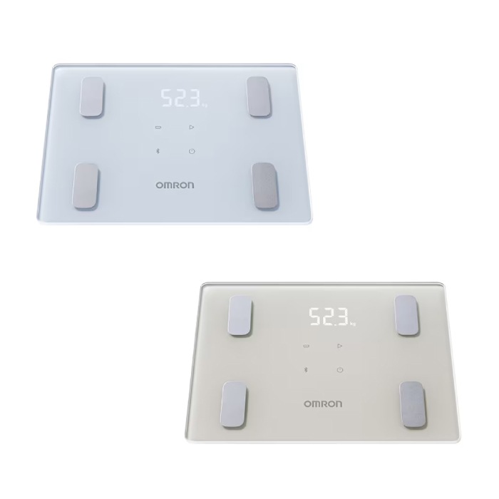【メガ割限定特価】* オムロン【KRD-408T（-B/-BG）アイスブルー モカベージュ】体重体組成計（OMRON connect アプリ対応）カラダスキャン 家電