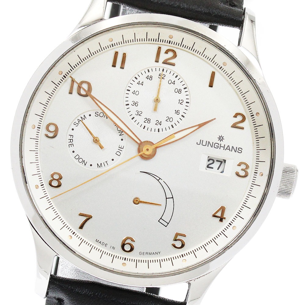 ユンハンス JUNGHANS 027/4561 アタッシュ アジェンダ デイデイト パワーリザーブ 自動巻き メンズ _912350【中古】