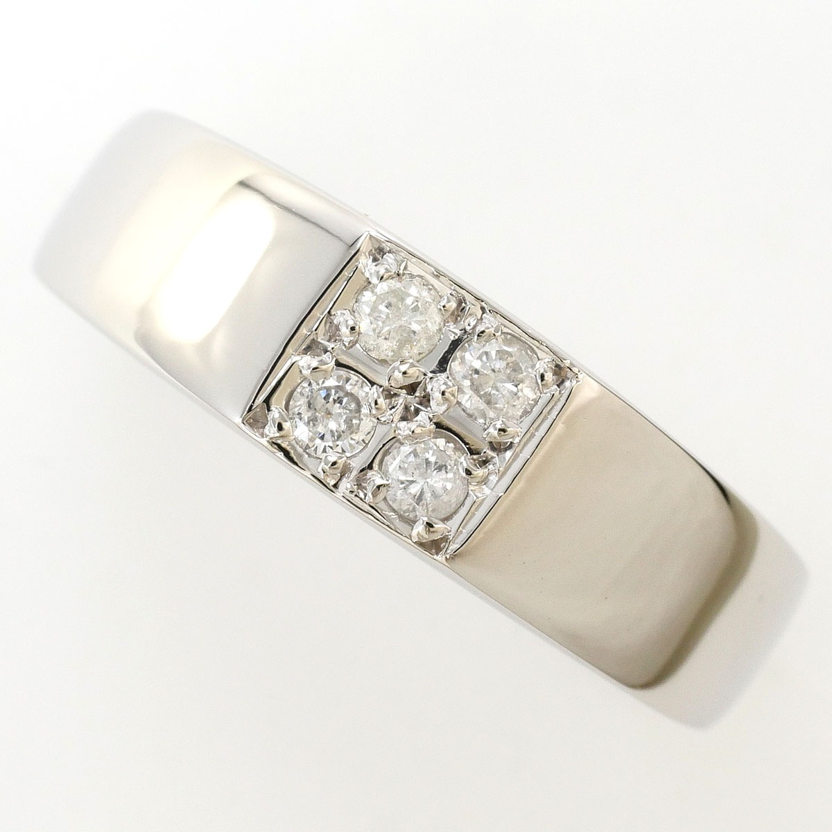 PT900 プラチナ リング・指輪 10号 ダイヤモンド 0.13ct 総重量約4.3g ジュエリー 中古