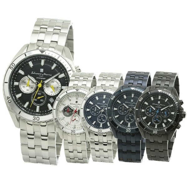 【選べる5モデル】【国内正規品】サルバトーレマーラ 腕時計 手表 メンズ クロノグラフ 10気圧防水 レザー シルバー ステンレス SM19113 誕生日プレゼント ポイント消化 11,550円