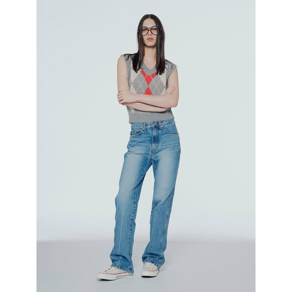 インスタントファンクアーガイルニットベスト