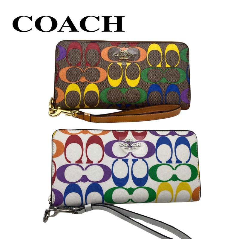 コーチ 長財布 COACH 財布 シグネチャー ラウンドファスナー レインボー ブラウン レディース 財布 プレゼント 新品 C4537