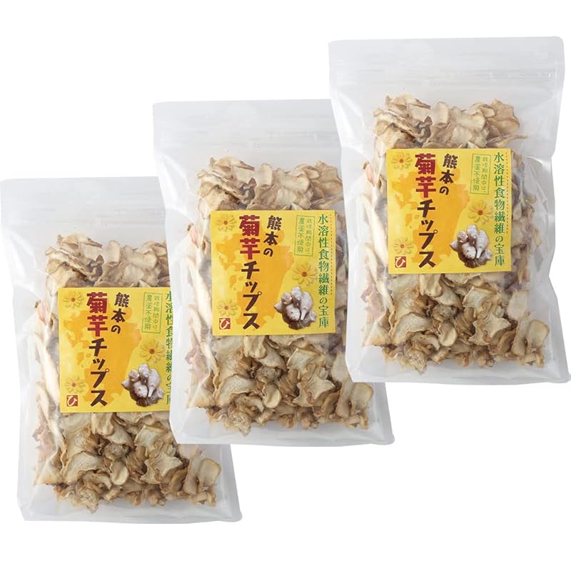 菊芋 チップス 600グラム (200g×3袋) 熊本県産 キクイモ 100％使用 食物繊維 イヌリン 栽培期間中農薬不使用