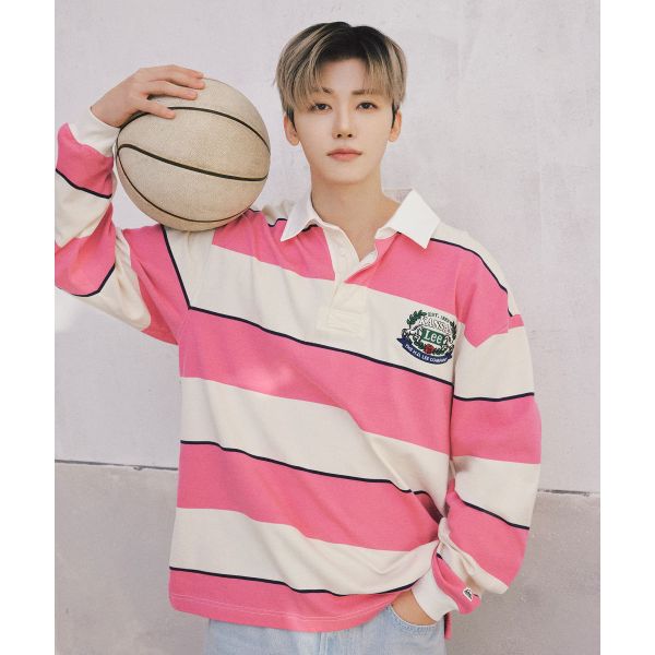 [NCT ジェミン PICK] ラグビー長袖Tシャツ ピンク