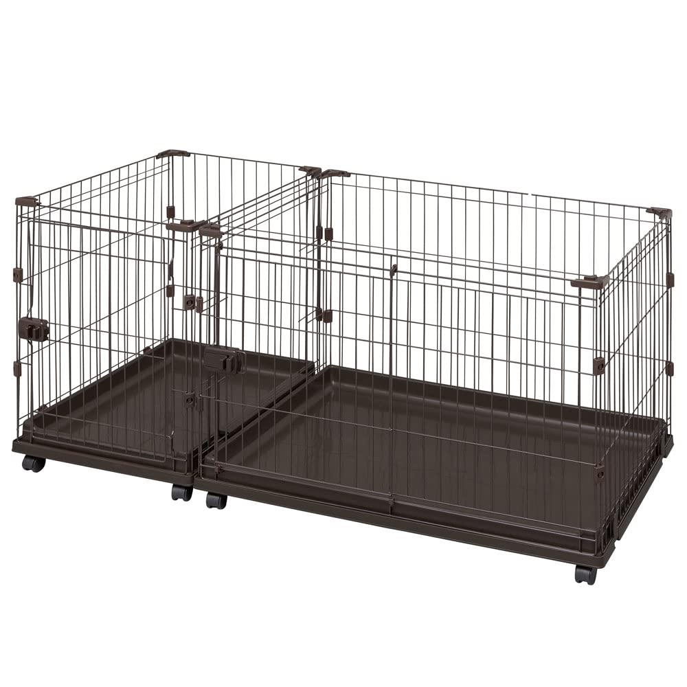 アイリスオーヤマ 犬 サークル 室内 コンビネーションサークル トイレトレーニングセット P-CS-1400V ウォールナット