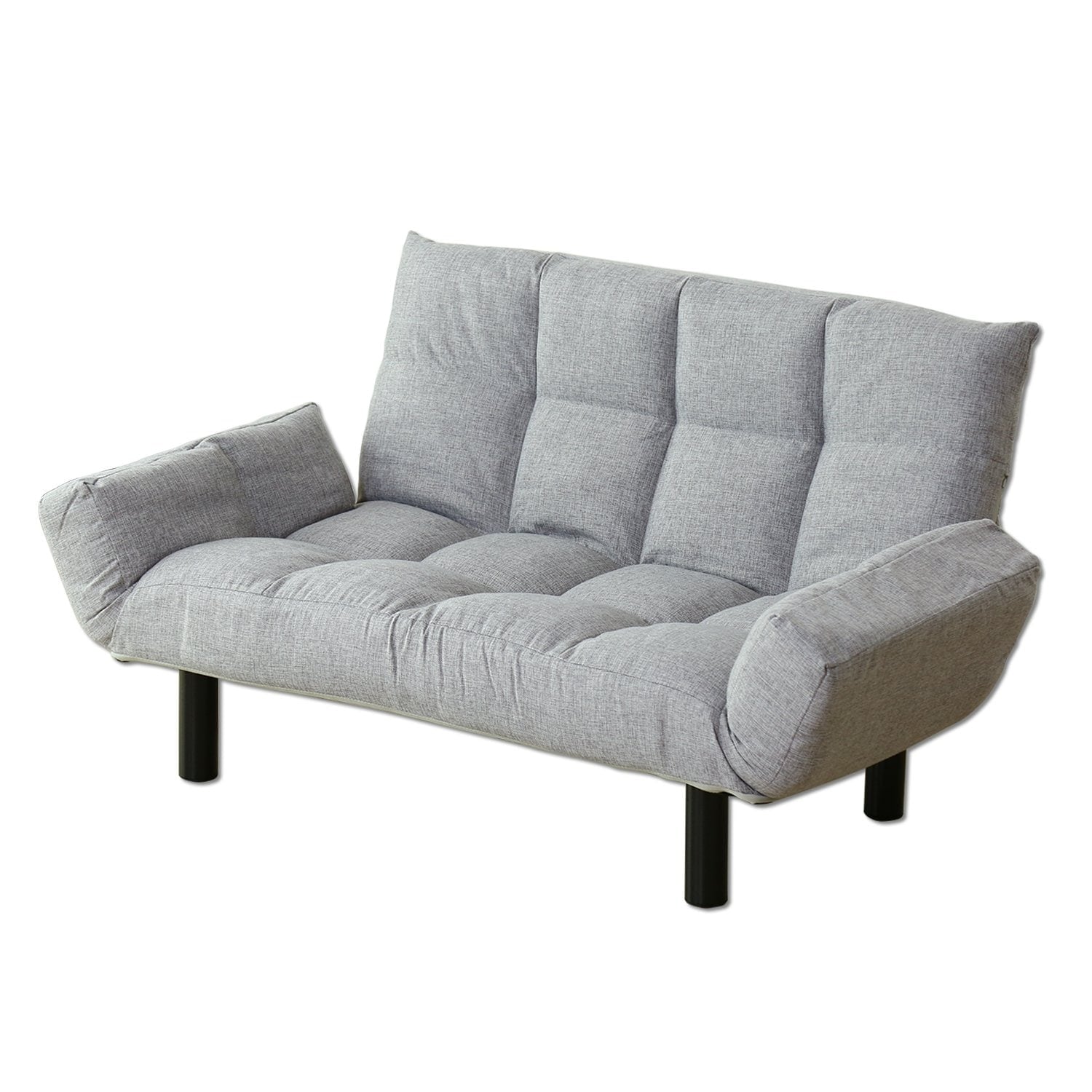 DORIS ドリス ソファー 2人掛け 肘付き 背もたれ 5段階 リクライニング グレー【12520】