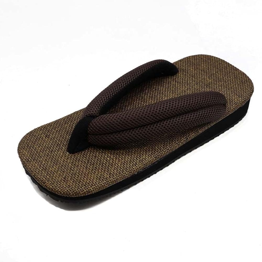 [信貴] 雪駄 メンズ ラタンメッシュ天 ブラウン メッシュ鼻緒 ゴム底 日本製 25cm（8寸3分）