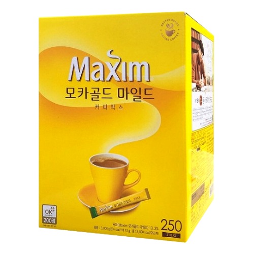 モカゴールド マイルド コーヒーミックス 12g x 250本入 韓国インスタントコーヒー 大容量 スティックタイプ お徳用セット マイルドな味わい おうちカフェ 業務用 人気 韓国トレンド