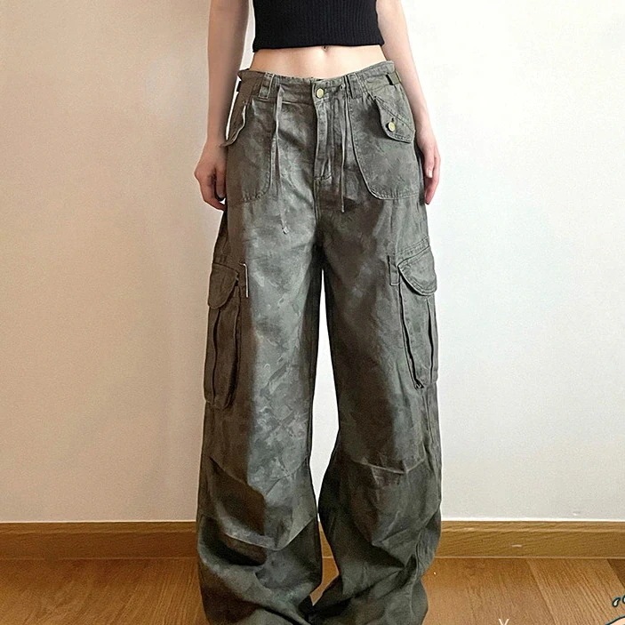 【急速出荷!】25 デニムパンツ ボトムス ハイウエスト ジーンズ K-PP ファッション系韓国風スタイル ゆるダボウェア練習ジーンズ シルエットゆったり レディースカジュアル型メンズライク衣装