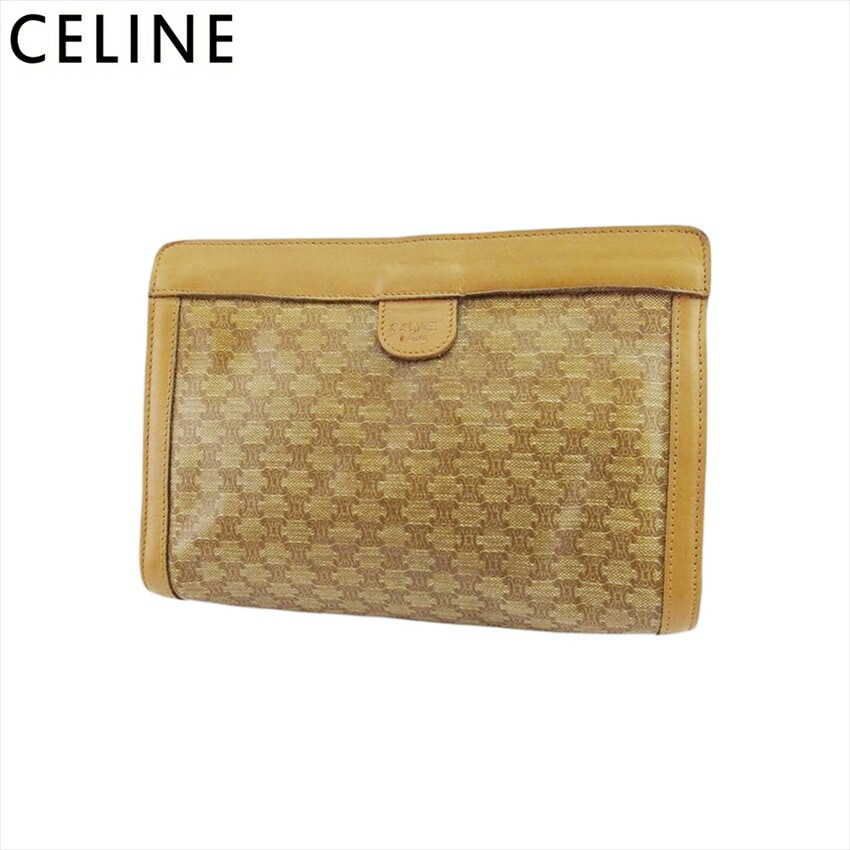 クラッチバッグ セカンドバッグ マカダム ブラウン ベージュ 中古