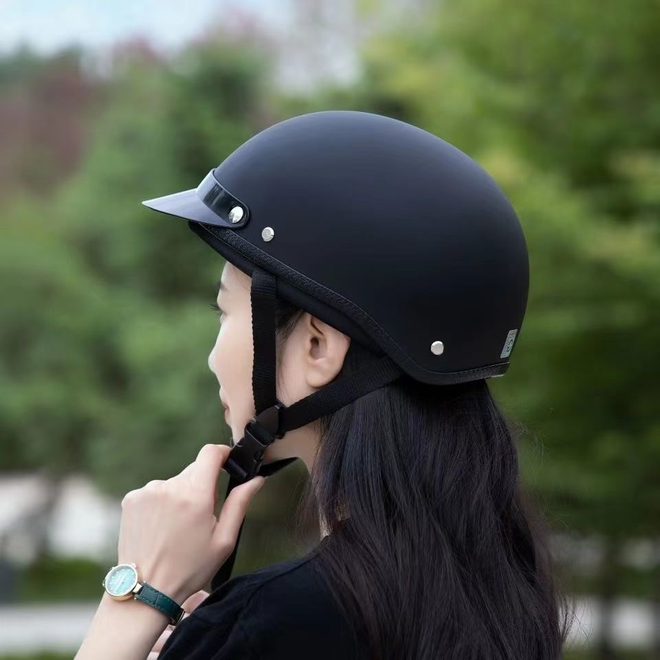 ソフトパープル ヘルメット ハーフヘルメット ダブルシールド 半帽